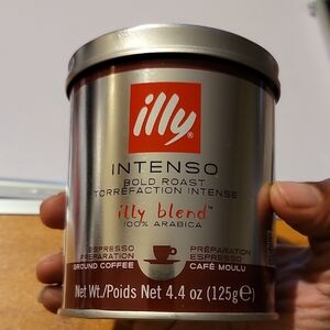 Illy Intenso Bold Roast Coffee Tin - Silver and Red